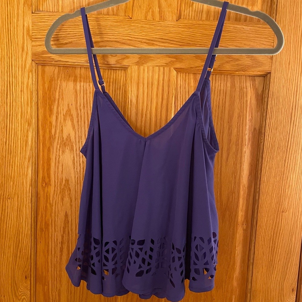Purple Eyelet Tank Top